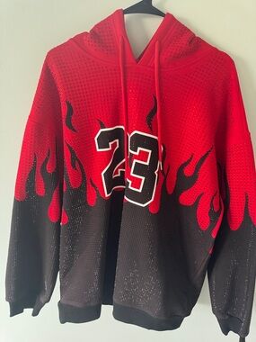 AKIRA Red & Black Flame '23 Pullover Hoodie